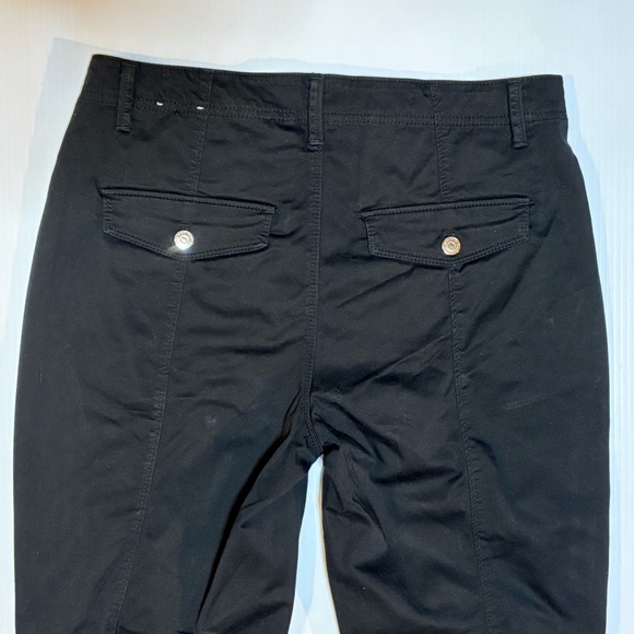 White House Black Market Crop Pants Lace-Up Legs 8 Black - Picture 6 of 13